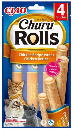 CHURU CAT ROLLS RECETA DE POLLO 4X10GR