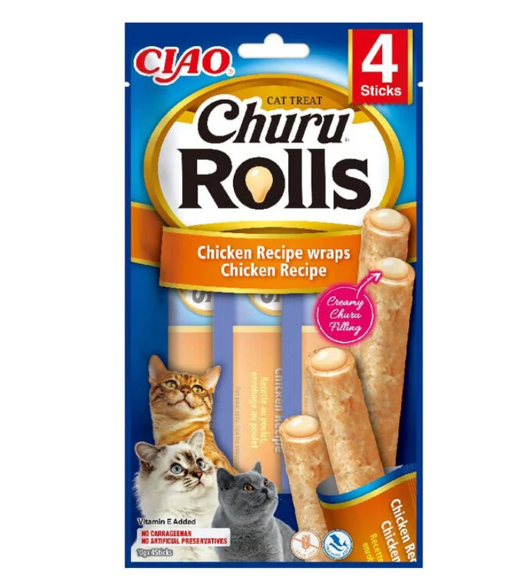 CHURU CAT ROLLS RECETA DE POLLO 4X10GR