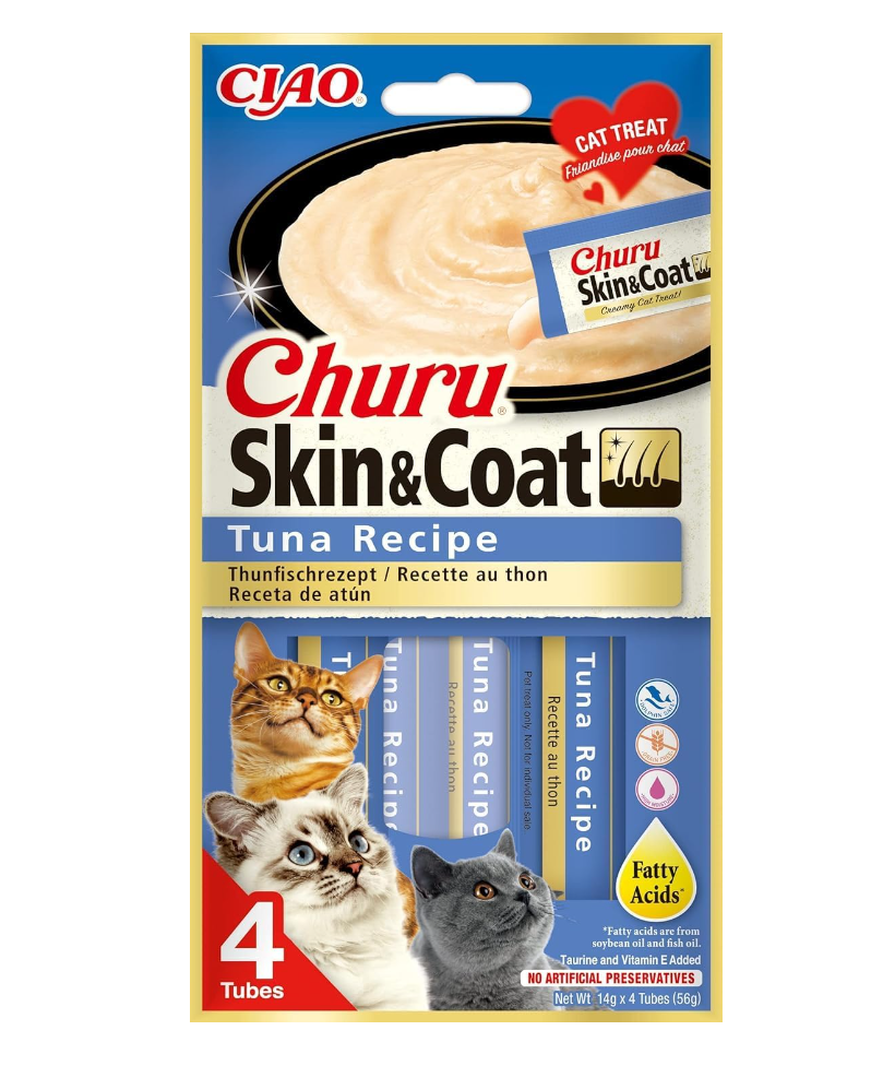 CHURU CAT SKIN&COAT RECETA DE ATUN 4X15GR