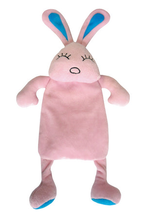 CONEJO DE PELUCHE CRUJIDO CON SONIDO COLOR ROSA 35 CM