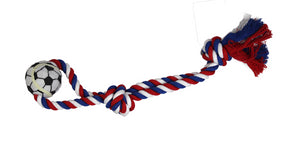 CUERDA DOBLE 50 CM CON 2 NUDOS Y PELOTA DE FUTBOL