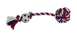 CUERDA NUDO DE 45 CM CON PELOTA DE FUTBOL
