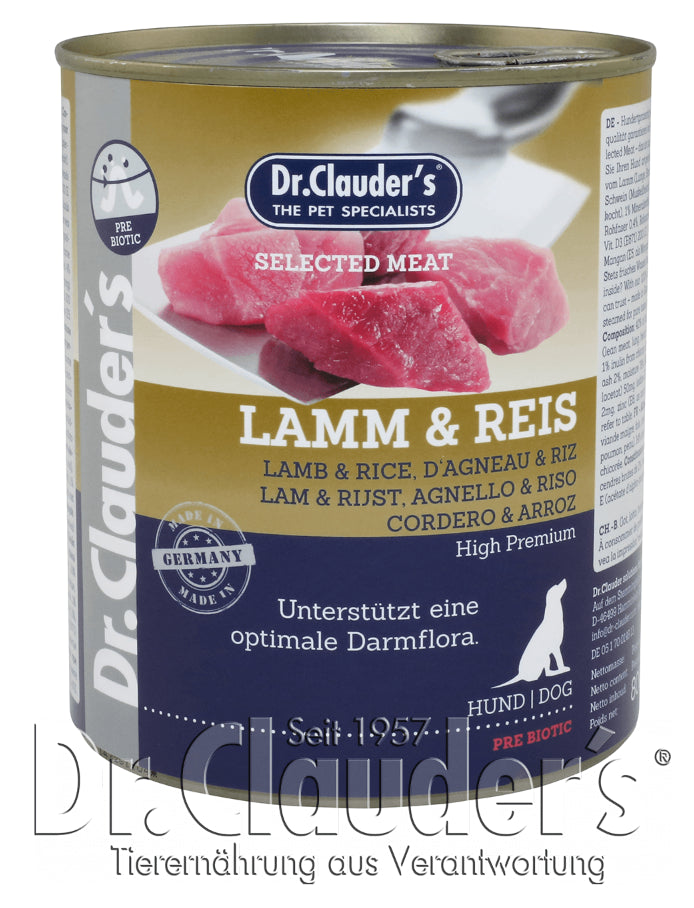 DR CLAUDERS DOG WET PREBIOTICS CORDERO Y ARROZ 800GR