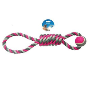 DUVO CUERDA ALGODON ASA ANUDADA CON PELOTA 53 CM