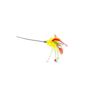 DUVO JUGUETE GATO CAÑA CON PLUMAS 62X3X1,5 CM