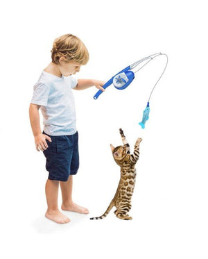 DUVO JUGUETE GATO CAÑA DE PESCAR CON PEZ 200CM