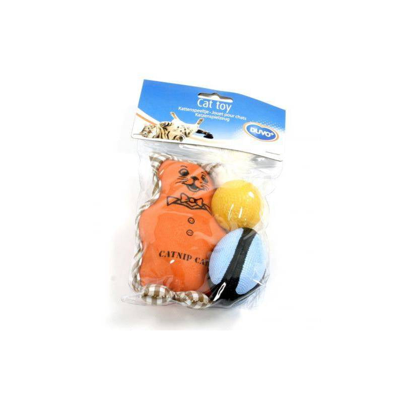 DUVO JUGUETE GATO OSITO CON BOLA Y PELOTA CON CATNIP
