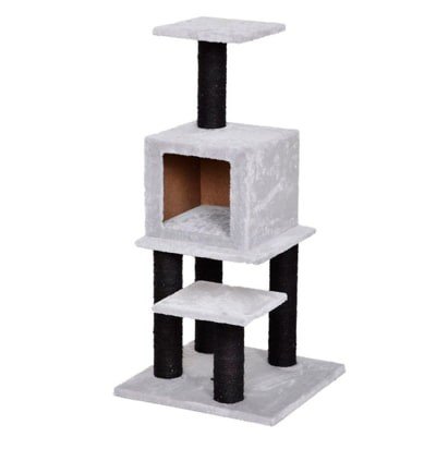 DUVO RASCADOR GRIS Y NEGRO 45X45X91CM