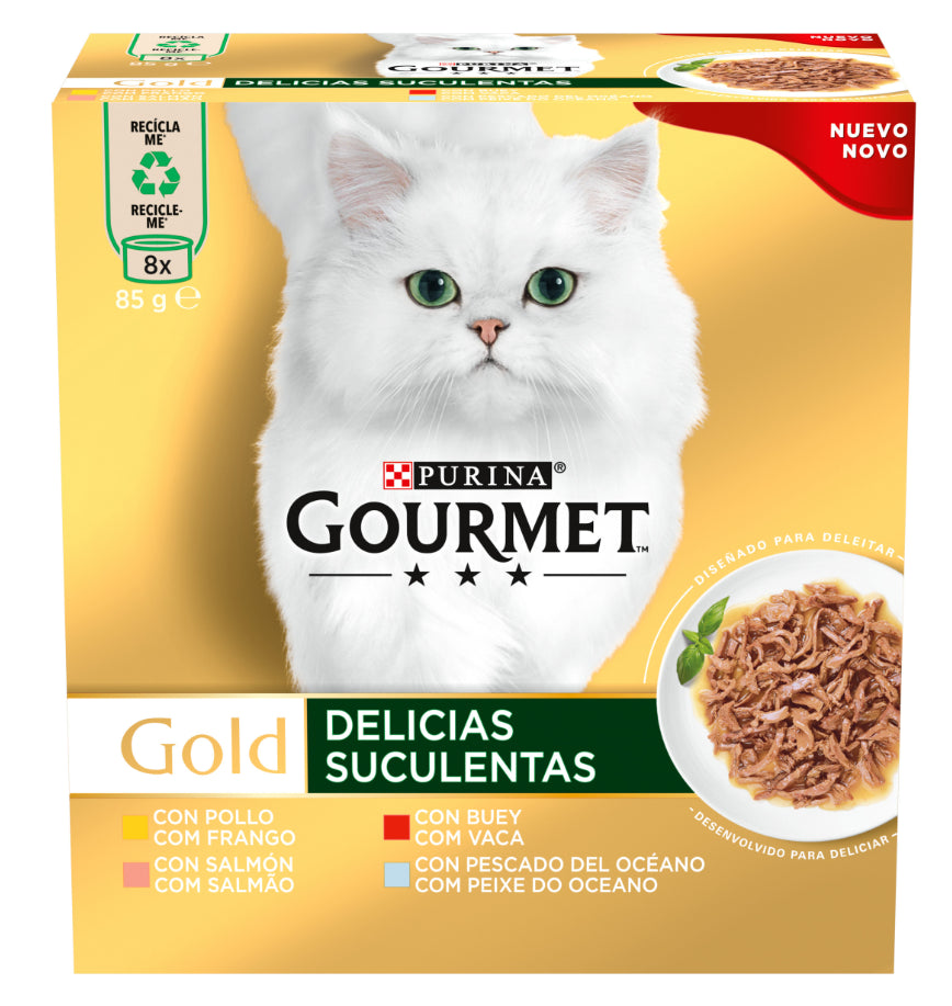 GOURMET GOLD DELICIAS SUCULENTAS PACK SURTIDO 8X85GR