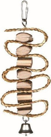 JUGUETE NATURAL LIVING, CON PAJA Y CASCABEL, 21 CM