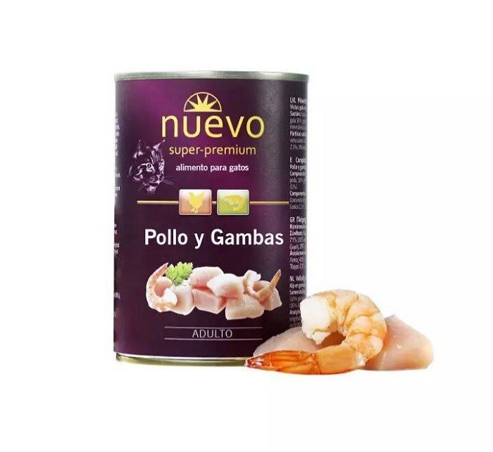 LATA GATO ADULTO POLLO Y GAMBAS 400GR
