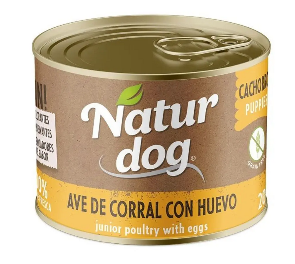 NATURDOG WET AVE DE CORRAL CON HUEVO 200GR