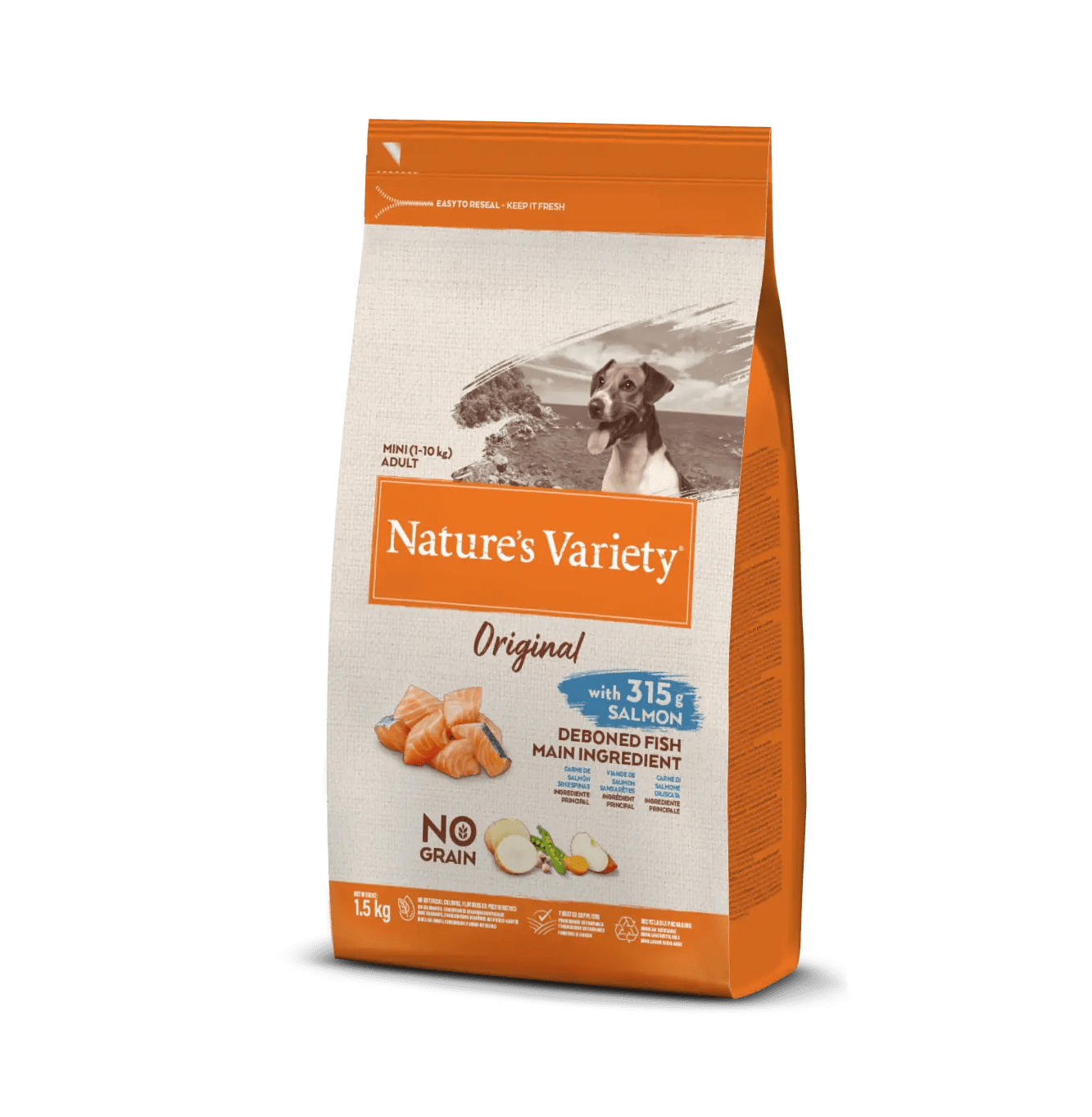 Pienso Nature’s Variety No Grain Mini Adult Salmón para perros mini adultos