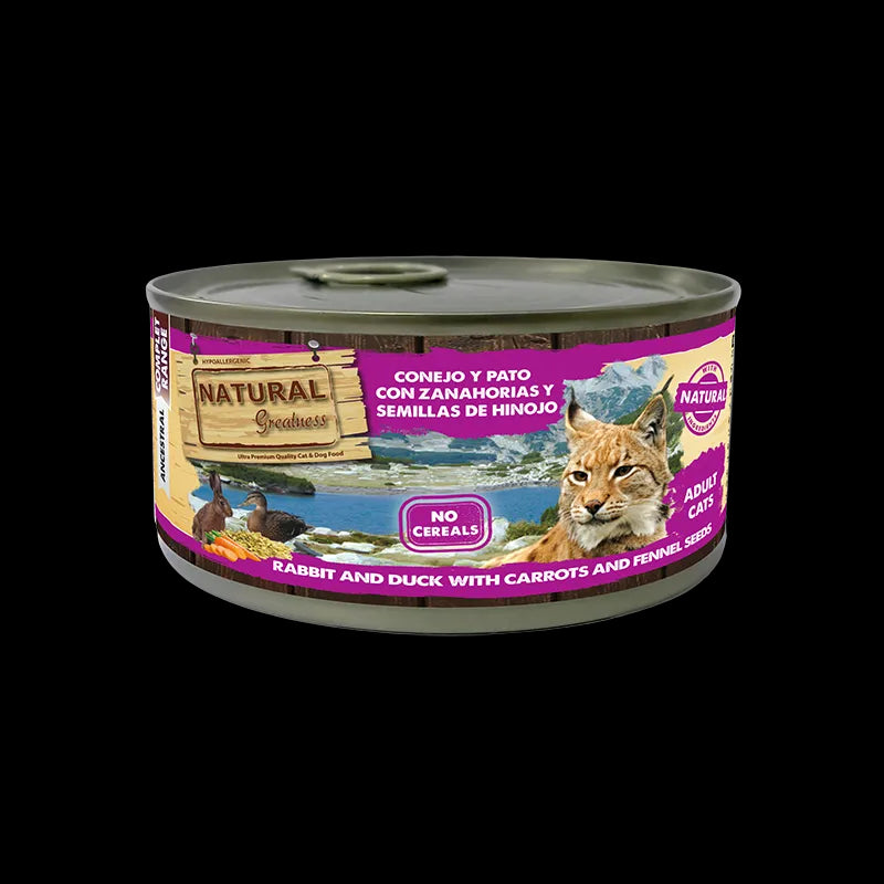 NGC CONEJO Y PATO CON ZANAHORIAS Y SEMILLAS HINOJO 185GR