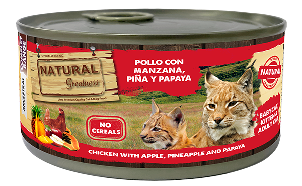 NGC POLLO CON MANZANA, PIÑA Y PAPAYA BABYCAT KITTEN & ADULT 185GR
