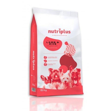 Pienso Nutriplus Adulto Cordero y Arroz 15 kg para perros adultos