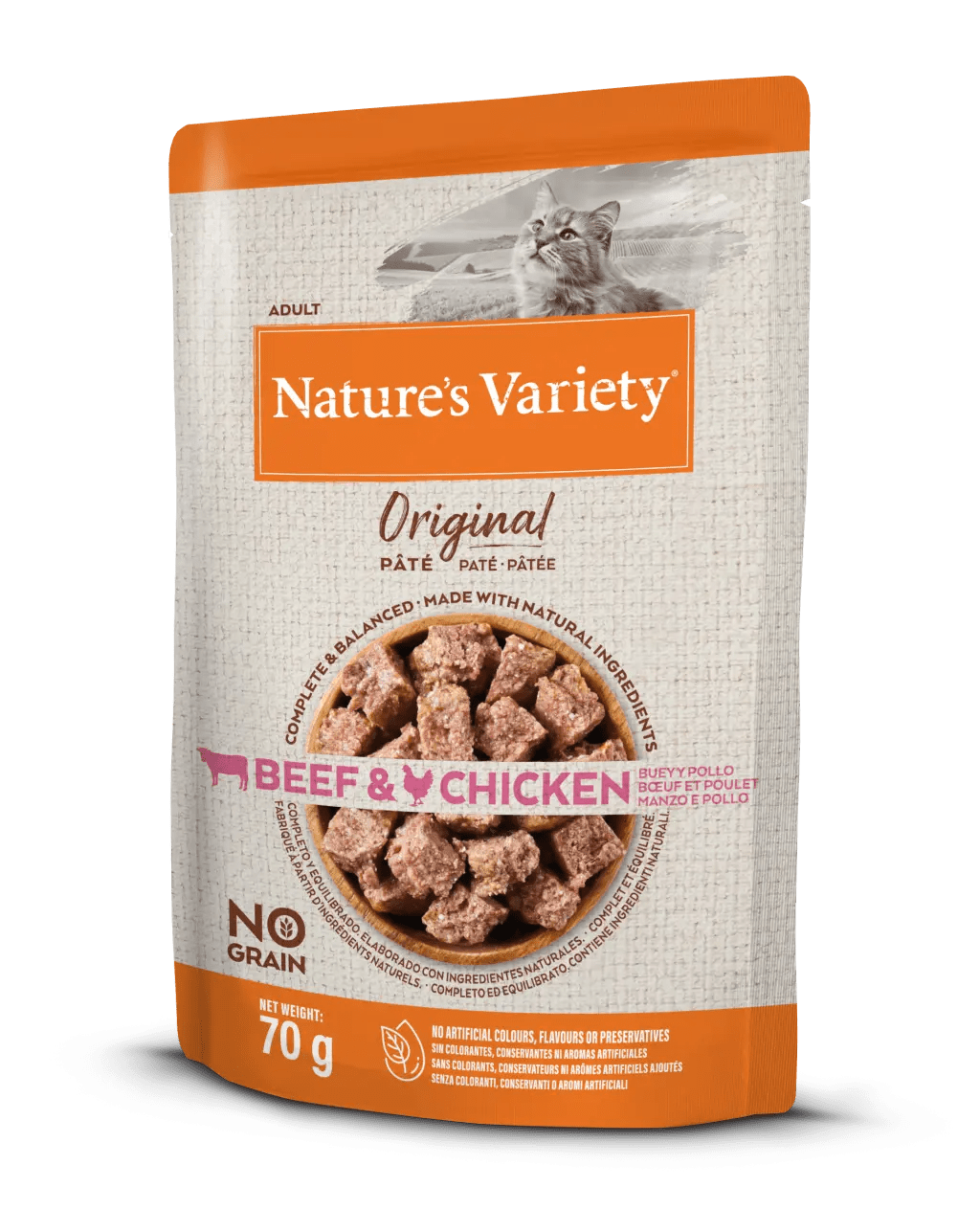 NVC WET ORIG BUEY Y POLLO 70GR