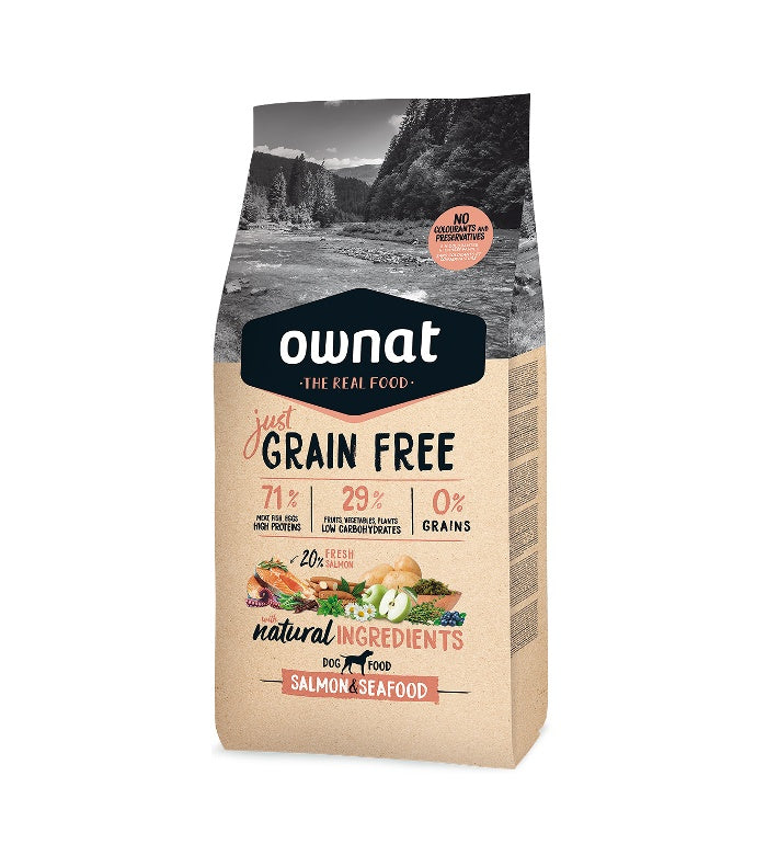 Ownat Just Dog Adult Grain Free Salmón y Marisco 14kg