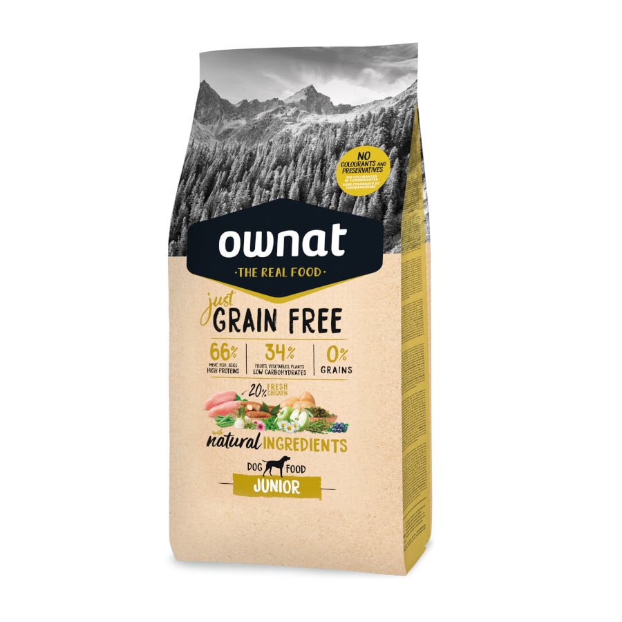 Ownat Just Dog Grain Free Junior Pollo, Cerdo y Salmón
