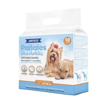 PAÑAL PARA PERRO L 10UDS 34-48CM