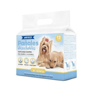 PAÑAL PARA PERRO M 12UDS 32-44CM