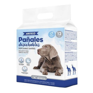 PAÑAL PARA PERRO MACHO XL 12UDS. (60-85CM)