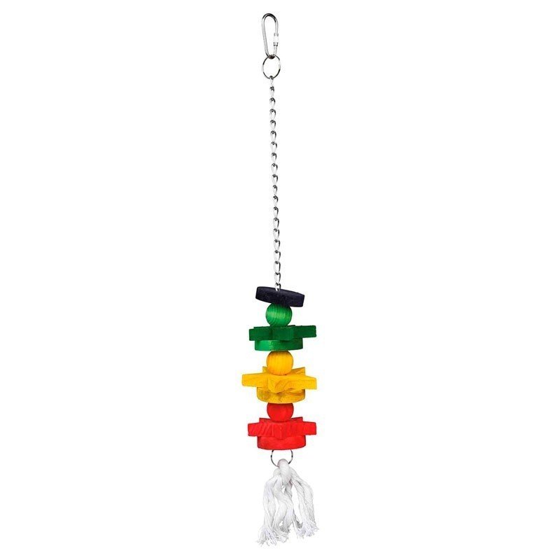 PERCHA JUGUETE LOROS MADERA MULTICOLOR 30CM