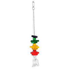 PERCHA JUGUETE LOROS MADERA MULTICOLOR 30CM