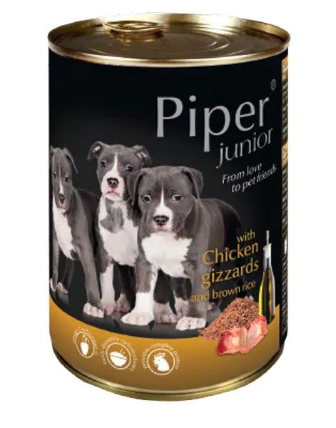 PIPER JUNIOR CHICKEN GIZZARDS BROWN RICE 400GR