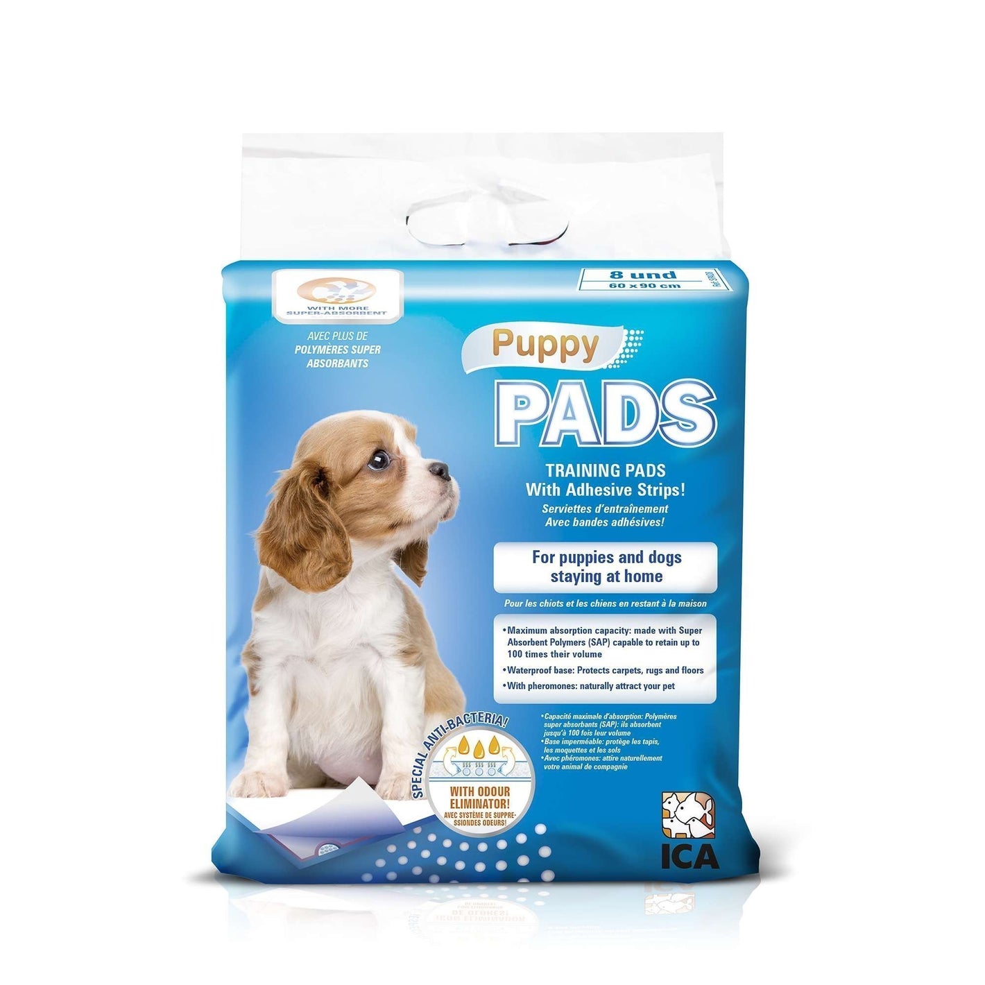 PUPPY PADS ADHESIVOS 8 UDS 60X90 CM