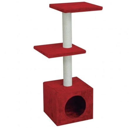 RASCADOR AMELIE ROJO 3 ALTURAS CON GATERA 30X30X89CM