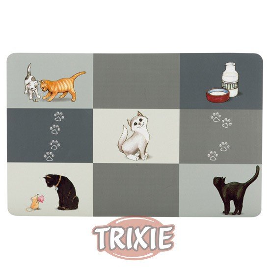 SALVAMANTELES PATCHWORK, GATOS, 44X28 CM, GRIS