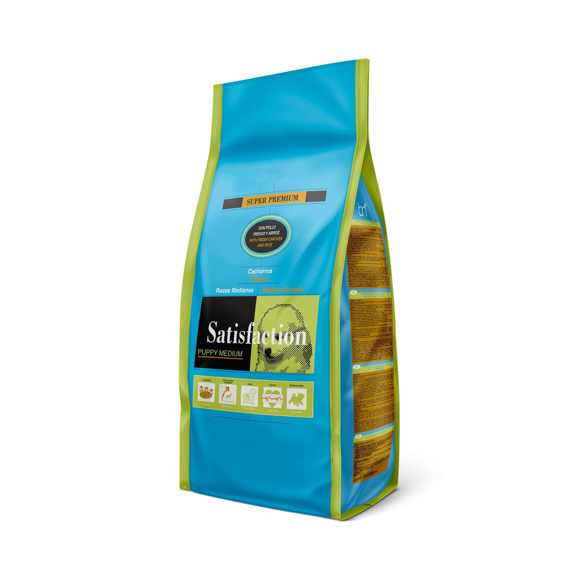 Pienso Satisfaction Puppy Medium Pollo y Arroz 15 kg para cachorros de raza mediana