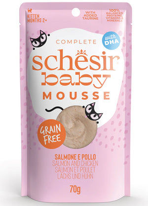 SCHESIR CAT BABY MOUSSE SALMON Y POLLO 70GR