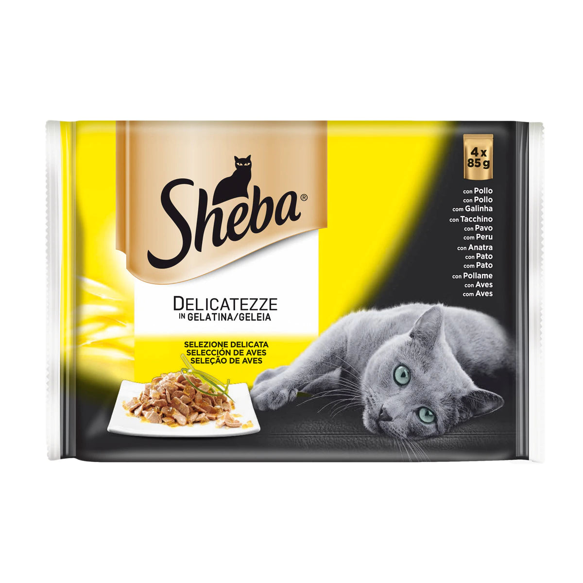 SHEBA DELICATO SELEC.AVES 4X85GR