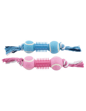 TUBO + 2 PELOTAS TENIS EN CUERDA BICOLOR 28CM 125-135GR