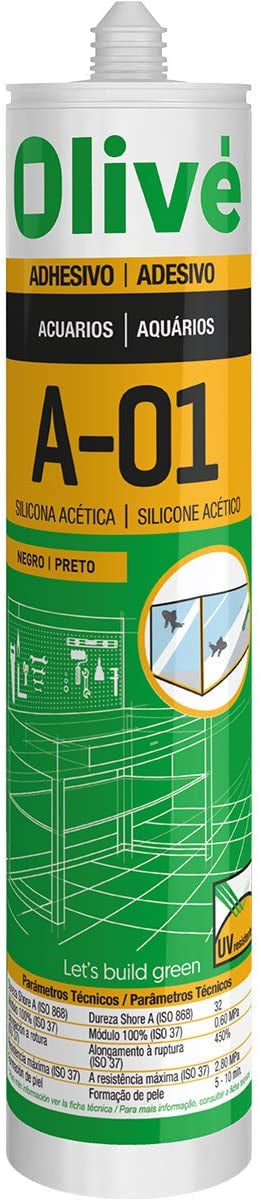 TUBO SILICONA OLIVE ACUARIOS NEGRA