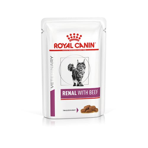 VHN CAT WET RENAL BEEF POUCH 85 GR