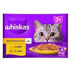 WHISKAS 7+SENIOR AVES 4X85GR