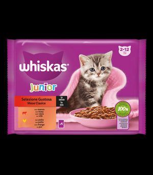 WHISKAS MULTI JUNIOR SELECCION CARNES 4X85GR