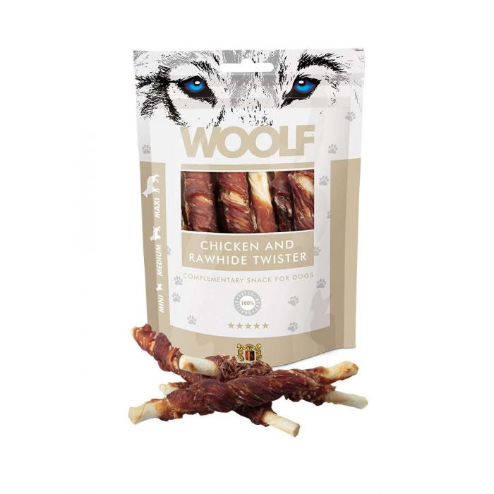 WOOLF CHICKEN AND RAWHIDE TWISTER100GR