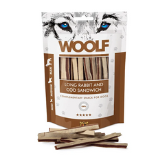 WOOLF LONG RABBIT AND COD SANDWICH 100GR