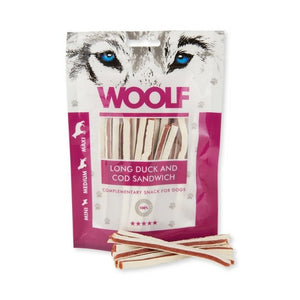 WOOLF SOFT DUCK AND COD SANDWICH LONG 100GR